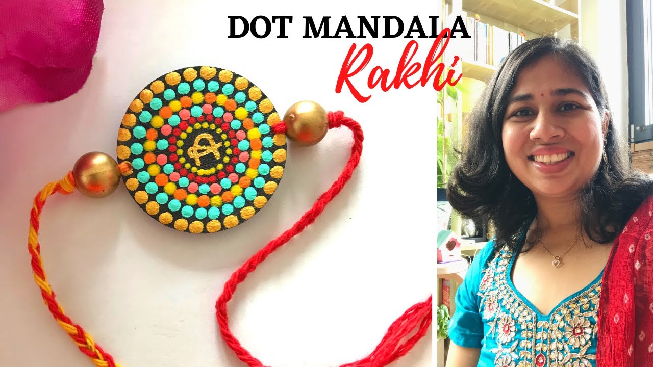 DOT MANDALA ART RAKHI I Custom Initial Handmade Rakhi design I ...