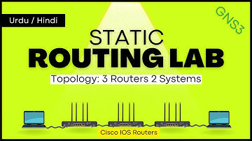 GNS3 Lab Tutorial: Building a Three Router Network with Static Routing for Beginners | Urdu/Hindi