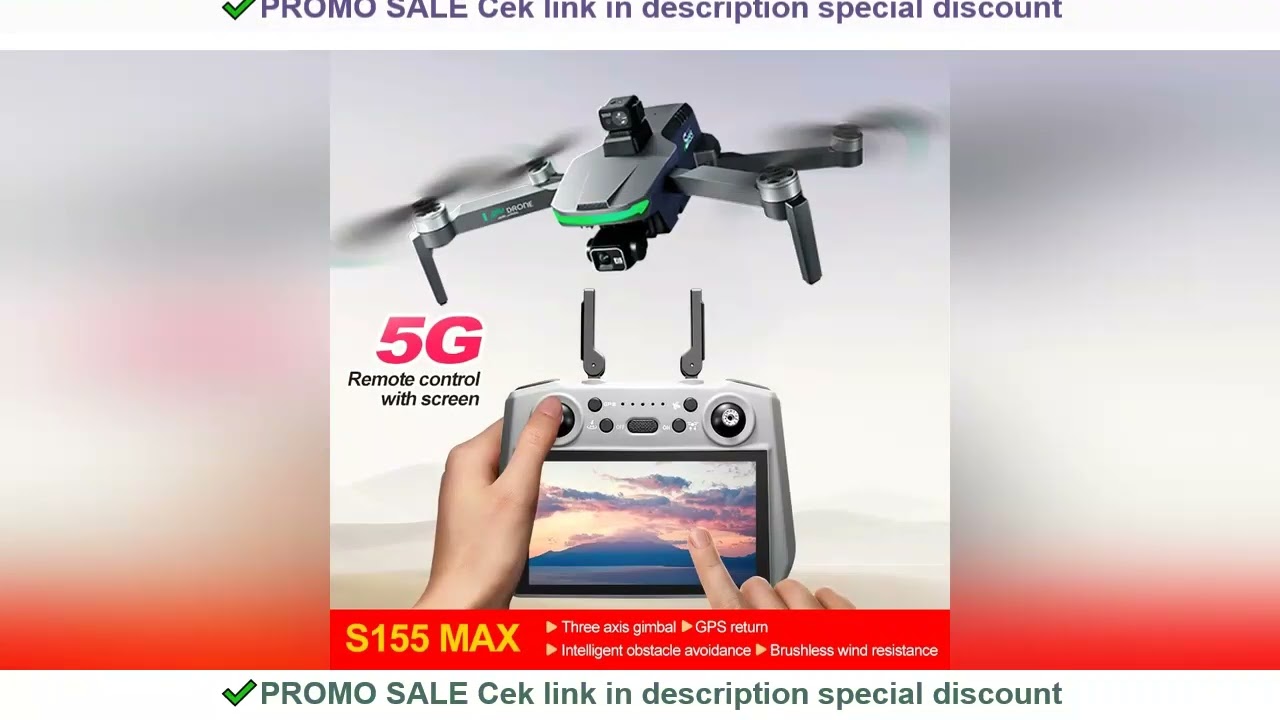 2025 New S155 Max GPS Drone 6KM 4K Professional HD Dual Camera 3-Axis Gimbal 360 Obstacle Avoidance