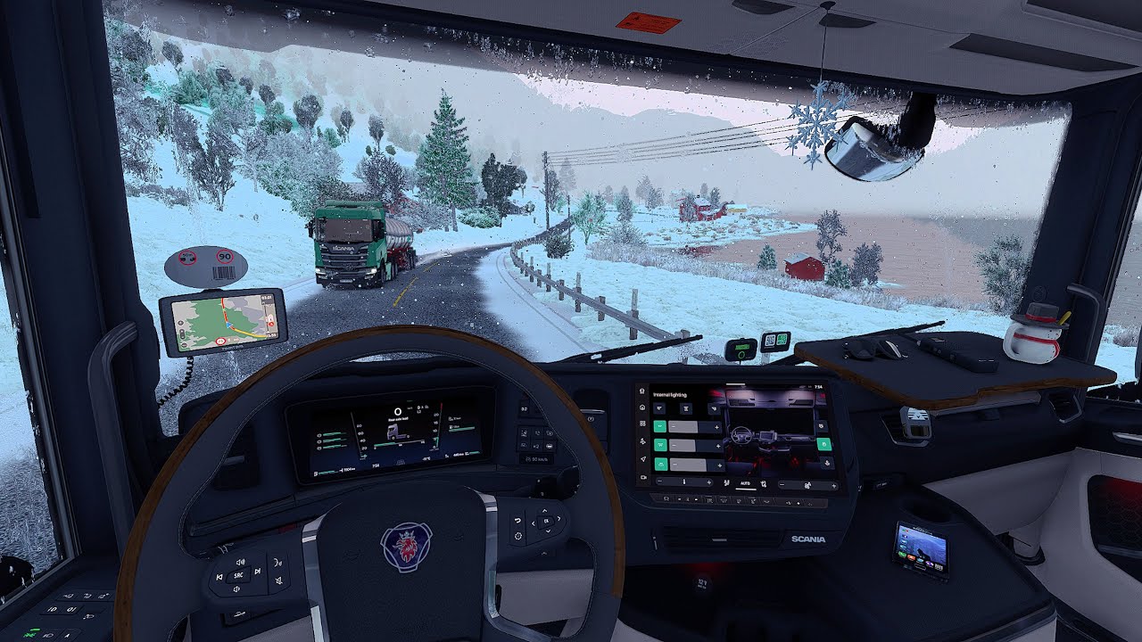 Frozen Roads Heavy Snow ❄️ | Scania Super POV in Nordic Horizons | ETS2 Gameplay  1.57 