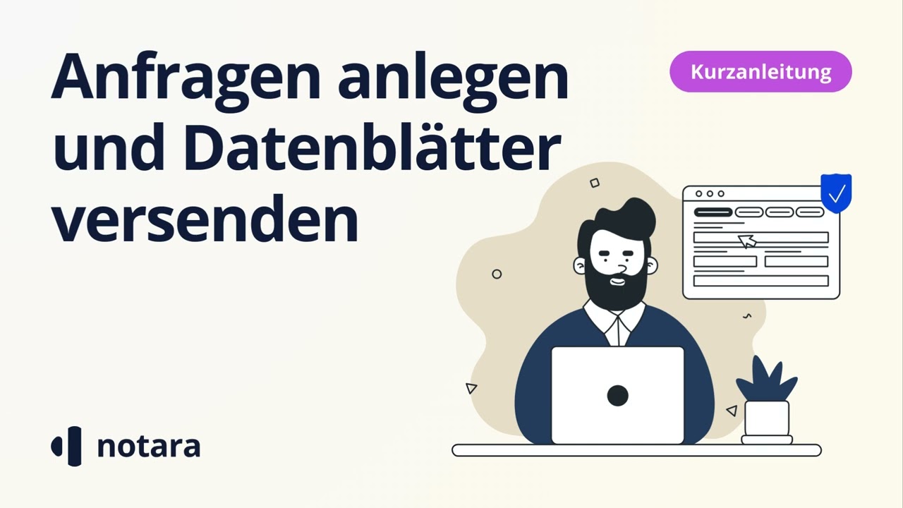 Terminanfragen anlegen und Datenblätter versenden mit notara