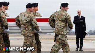 Full video: Biden attends dignified transfer for soldiers killed in Jordan