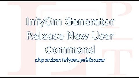 Generate User CRUD from user table by Infyom Generator