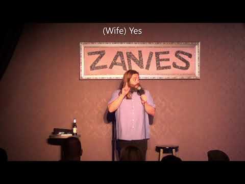 Comedian talks to couple that met in a Porta John