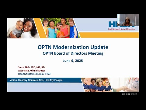 Update from HRSA at the OPTN Board of Directors Meeting - June 9, 2025