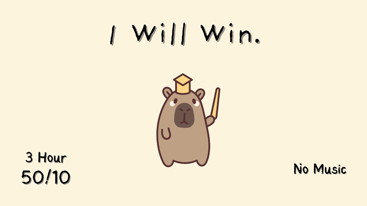 3-HOUR POMODORO STUDY | 50/10 Focus Timer | No Music