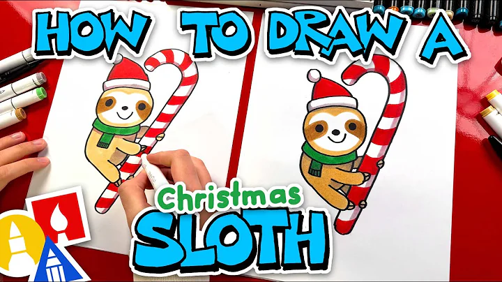 How To Draw A Christmas Sloth On A Candy Cane