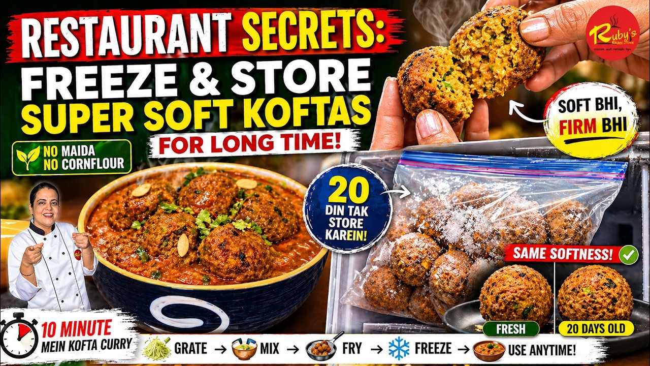 Restaurant Secrets: How to Freeze and Store Super Soft Koftas for long time | No Maida, No Cornflour