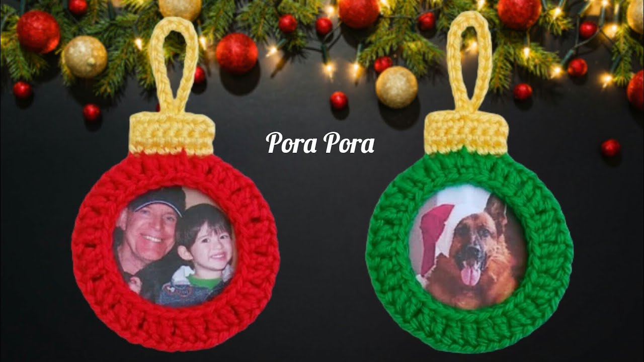 Crochet Photo Ornament I Crochet Christmas Decorations I Crochet Christmas Ornaments