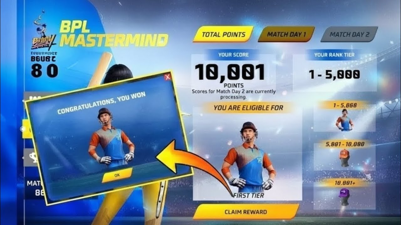 BPL MASTERMIND EVENT MEIN TEAM NAHI BAN RHA | BPL EVENT MEIN POINT KAISE MILEGA CRICKETER BUNDLE FF 