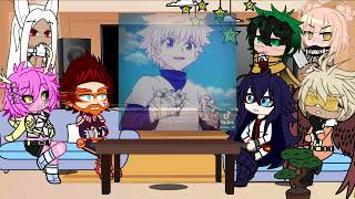 𝙋𝙧𝙤 𝙝𝙚𝙧𝙤𝙚𝙨 𝙧𝙚𝙖𝙘𝙩 𝙩𝙤 Deku As Killua Zoldyck Hunter Mha Bnha Gacha Life