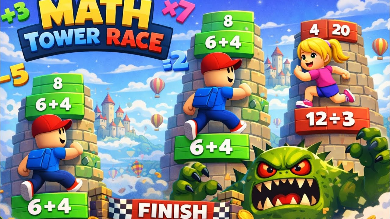 Math Tower Race in Roblox 🧠🏃‍♂️ Speed ​​+ Math!