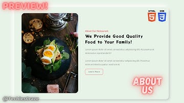 PREVIEW! Restaurant Website About Us Section using HTML & CSS | TechiesCraze