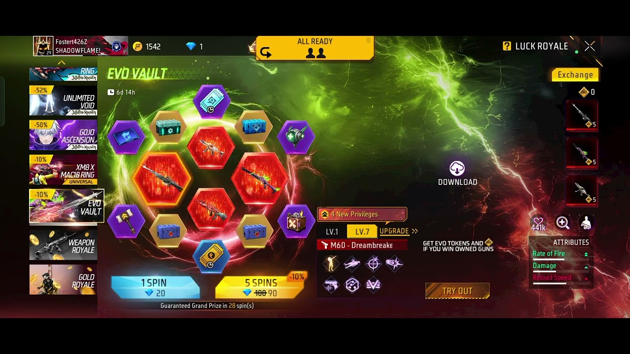 Part 1 of spinning evo vault to get one evo