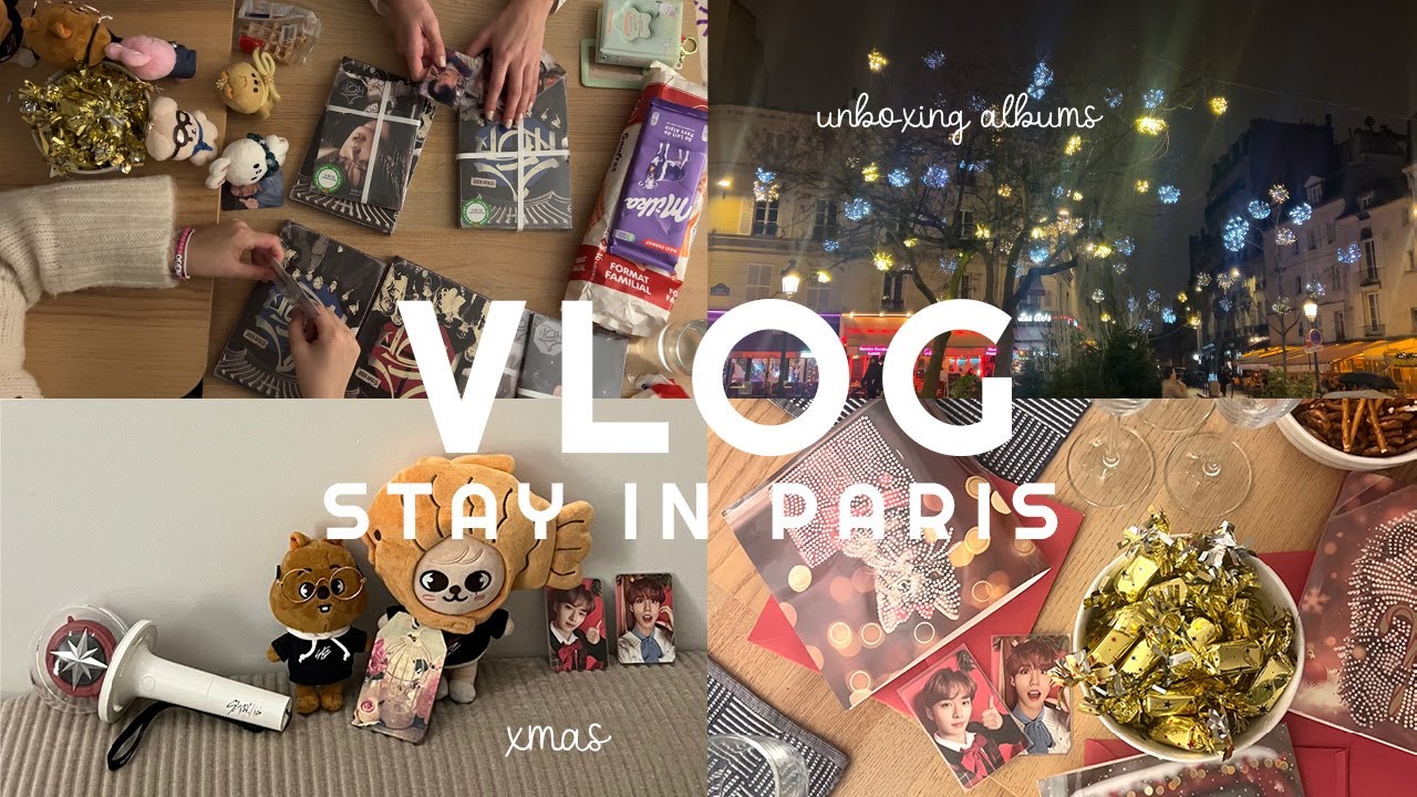 STAY VLOG IN PARIS 🧸 unboxing skzhop albums, celebrating xmas, shopping in kpop stores...