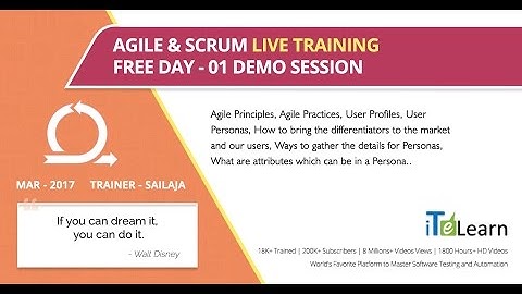 #Agile and Scrum Live Training Demo Session Day 01