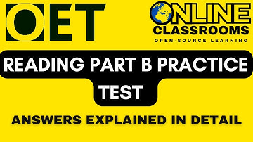 oet reading part B practice video oet online classroom.