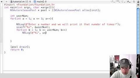 Objective C Programming Tutorial - 14 - Nested for Loops