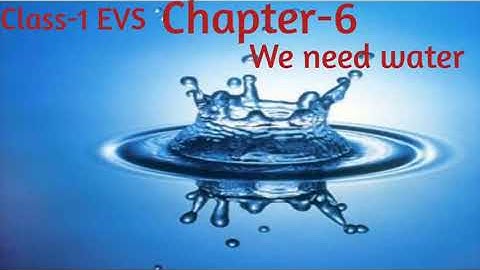 Class-1 EVS Chapter-6 We Need Water