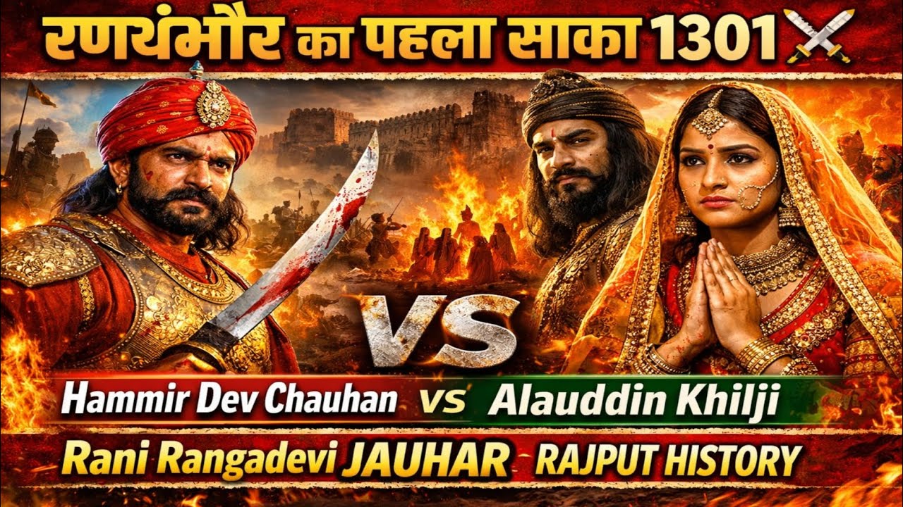 रणथंभौर का पहला साका 1301 ⚔️ | Hammir Dev Chauhan vs Alauddin Khilji | Rani Rangadevi Jauhar History
