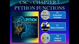 12TH STD - CSC - CHAPTER 7 - PYTHON FUNCTIONS [ 7.6, 7.7 , 7.8 ]