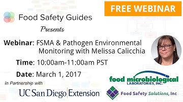 Webinar: FSMA & Environmental Monitoring with Melissa Calicchia