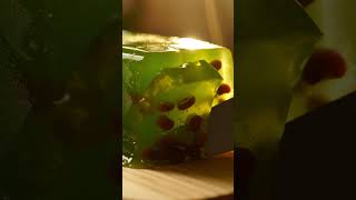 Translucent matcha jelly cake sliced to a soft jade glow 🍵 #asmr #foodasmr #satisfying #shorts