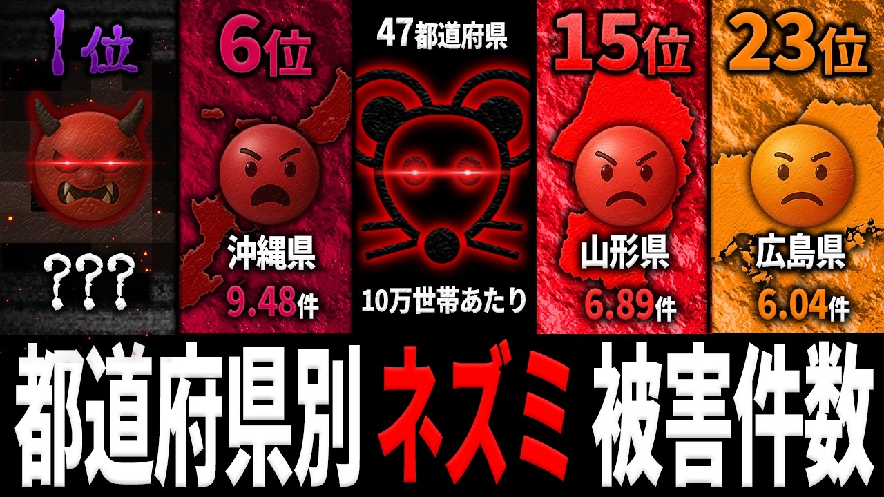【ネズミ】最もネズミ被害相談件数が多いのは意外にもあの都道府県…都道府県別「ネズミ」被害相談件数【ランキング】