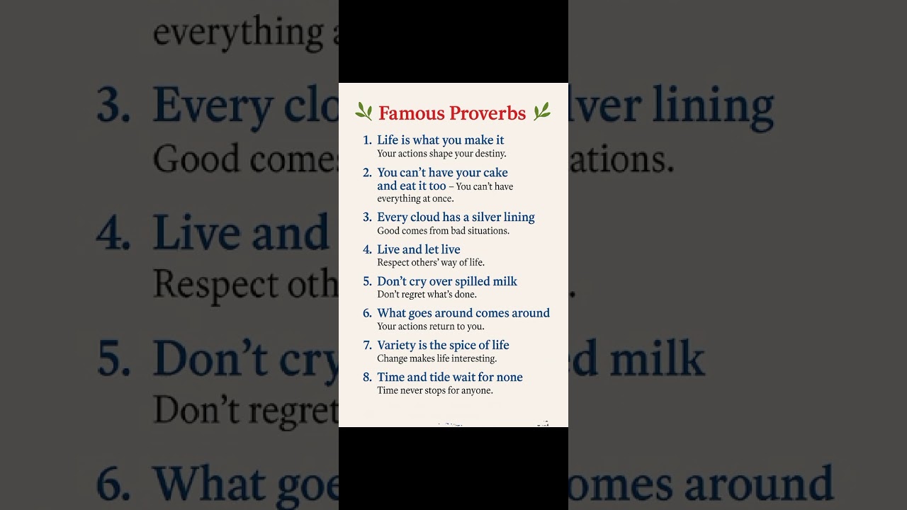 famous proverbs