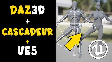 Cascadeur Animation for Daz3D Character to UE5 with UE4 Control Rig