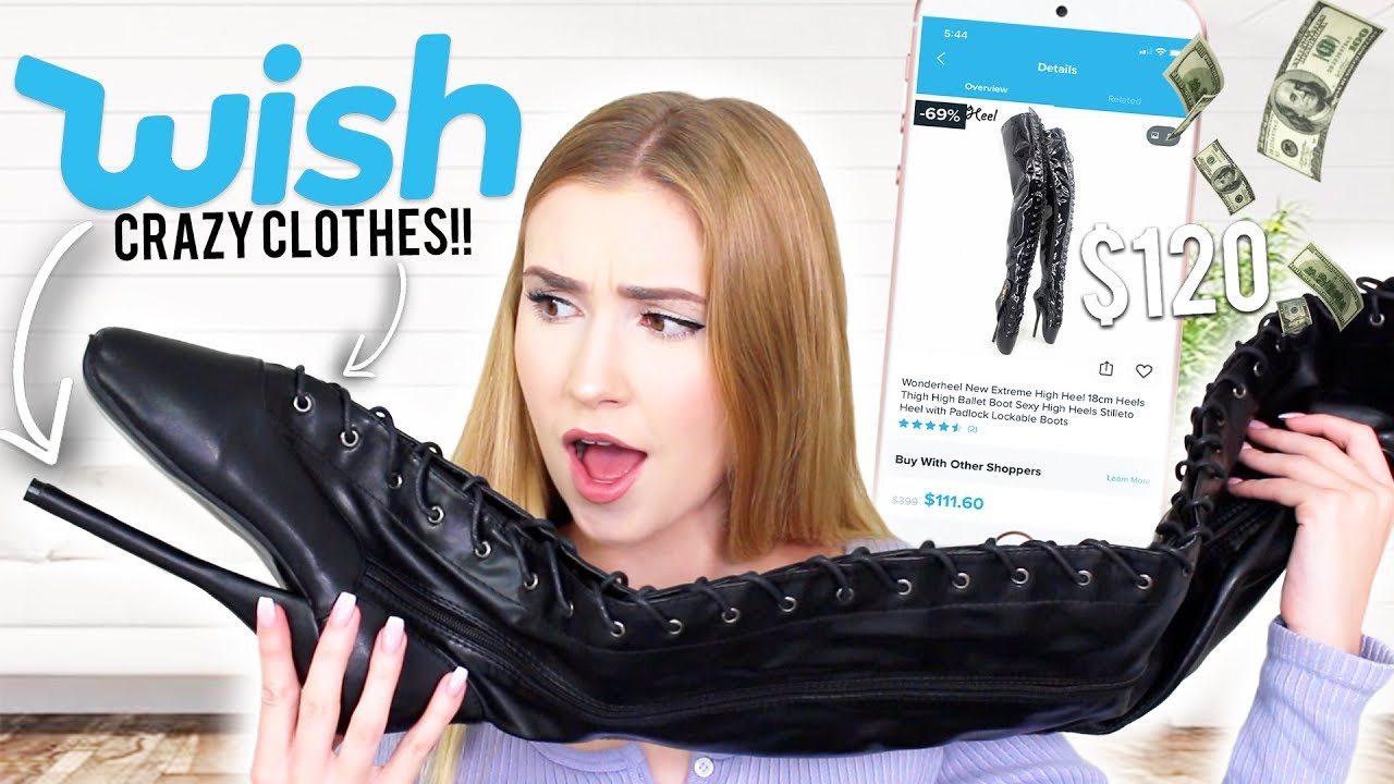 Trying VERY Weird.. Clothing From WISH!! - YouTube