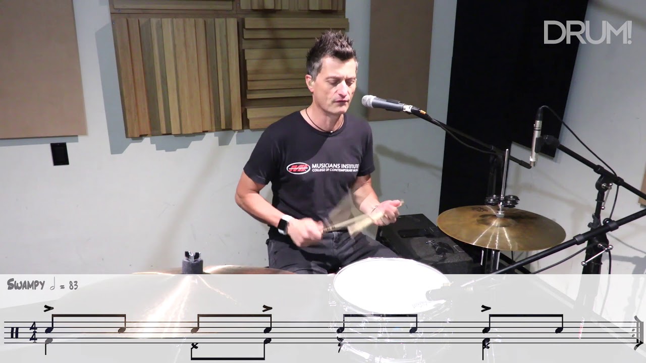 How to play the New Orleans groove "Hey Pocky Way" on Drums