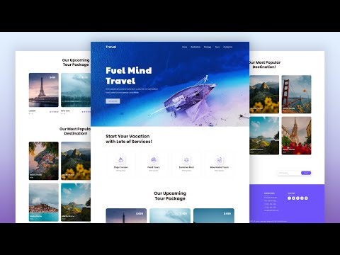 Build A Responsive Tour U0026 Travel Website Design Using Only HTML And CSS | Pure HTML U0026 CSS Tutorial