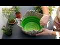 DIY Vaso para Mini Jardim Feito de Toalha e Cimento