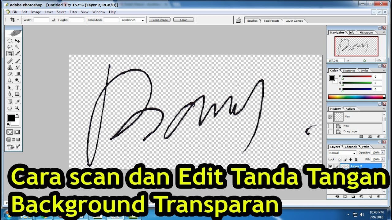 Cara Edit Tanda Tangan Background Transparan Dengan Photoshop Youtube