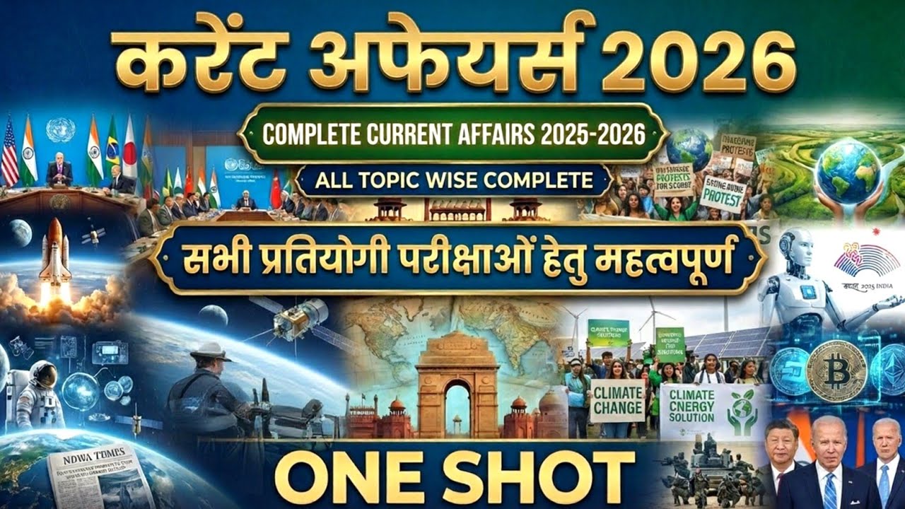 One Shot : Current Affairs 2025-2026 One Shot in Hindi | All Topic ...