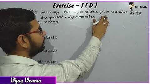 Class 4 Large Numbers and Roman Numerals Ex-1(D) Q-5 to 7 Formation of Greatest and Smallest Numbers