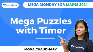 Mega Monday Mega Puzzles with Timer|Mains Exam| Mona Chaudhary