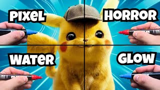 HOW TO DRAW DETECTIVE PIKACHU: Glow vs. Horror! Pt. 2!