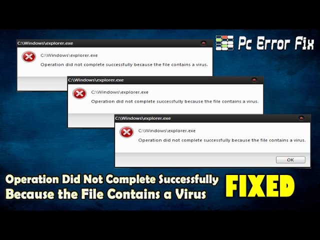 100% Fixed] Operation Did Not Complete Successfully Because The File  Contains A Virus - Youtube