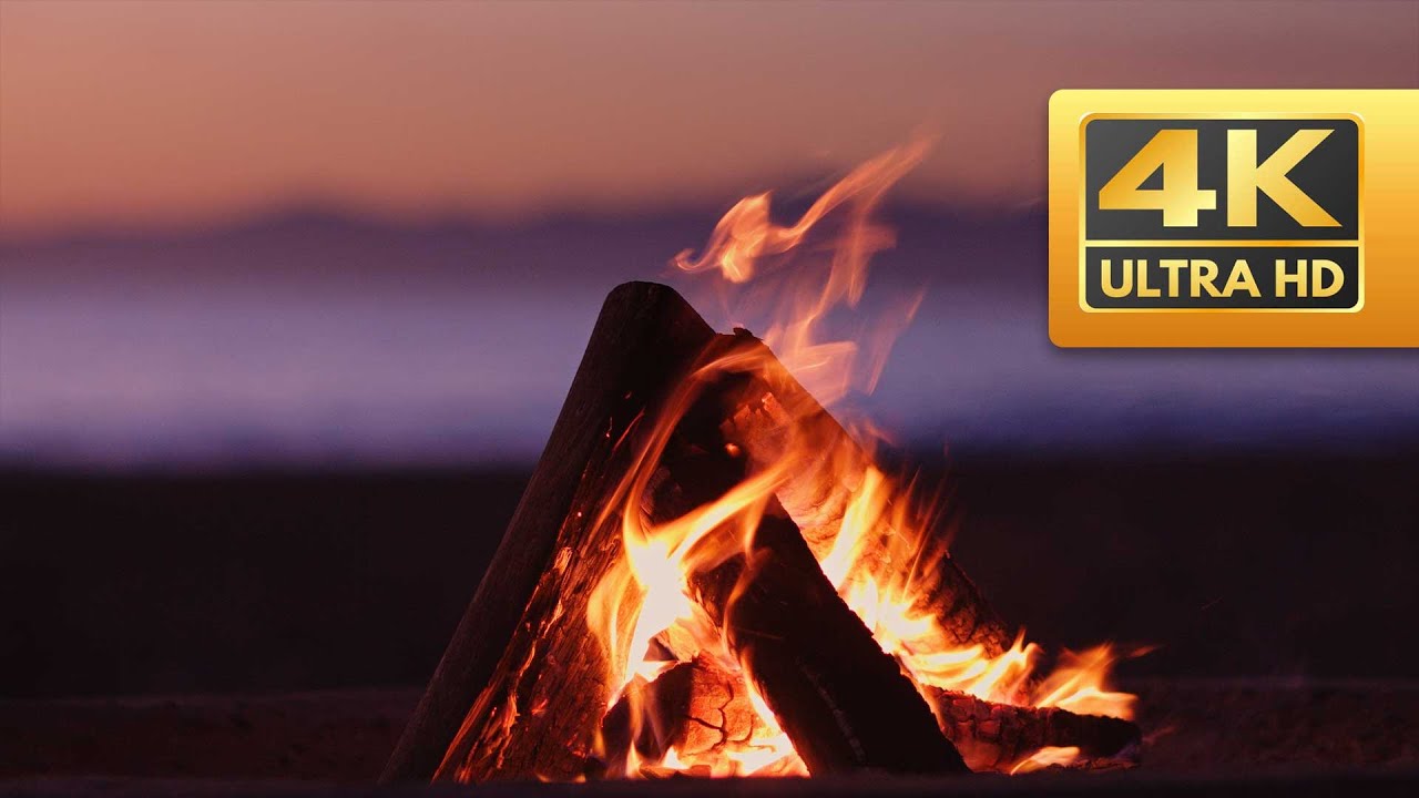 🔥 4K (8 HOURS) Tranquility Beach Fire: Coastal Retreat with Cozy Fire and Gentle Breezes