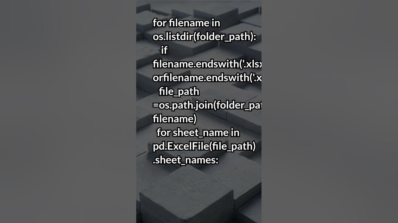 How to python code to loop through excel files inside the folder using
