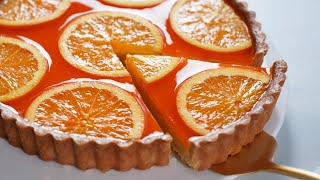 Orange tart made with whole grated oranges  A thumbs up taste / Orange Almond cream / Orange Jelly