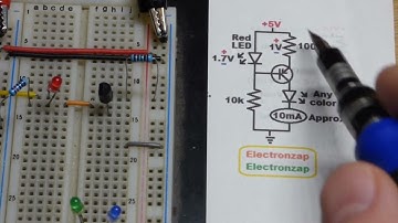 Approx 10ma current source using PNP BJT 2N3906 and LED circuit by Electronzap