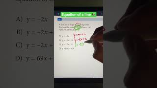 How to Find the Equation of a Line Given the Slope and a Point | SlopeIntercept #shorts #math