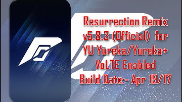 Resurrection Remix v5.8.3 (Official) for YU Yureka/Yureka+ VoLTE Build date Apr 19/17 by Sanyam Jain