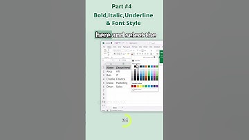 Bold, Italic, Underline & Font Style Part 4 #excel #excelcourse #exceltutorial