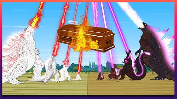 Evolution of Team White Godzilla Size Comparison Cartoon Compilation - Coffin Dance Song Meme Cover