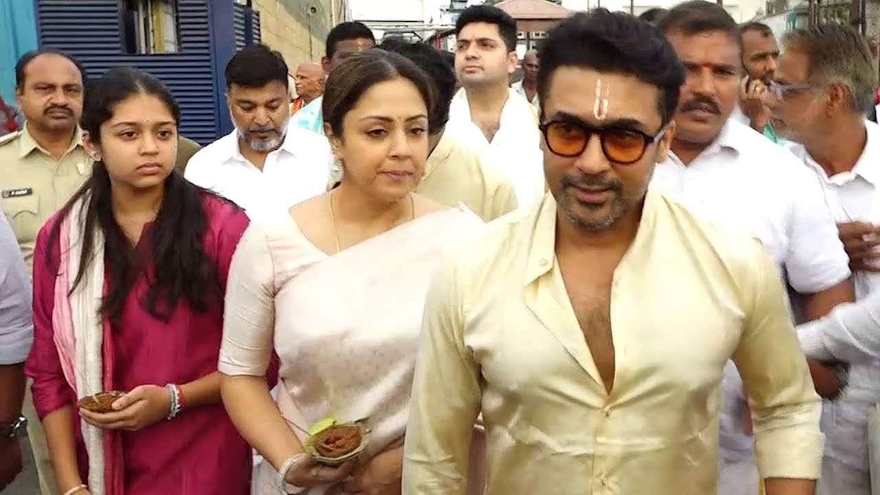Suriya, Jyothika & Family Exclusive Visuals @ Tirumala