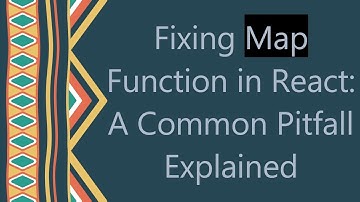 Fixing Map Function in React: A Common Pitfall Explained